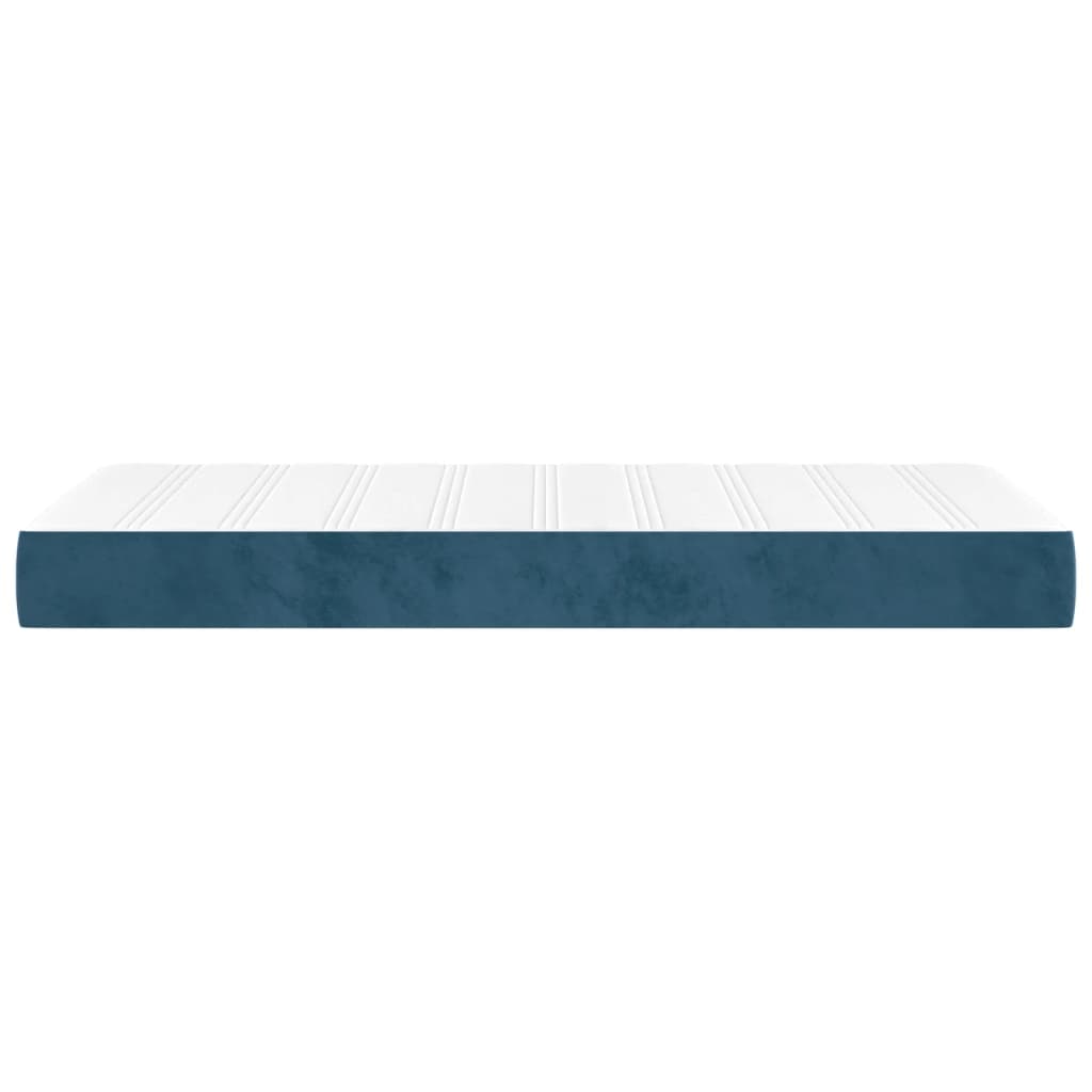 vidaXL Colchón muelles ensacados terciopelo azul oscuro 100x200x20 cm