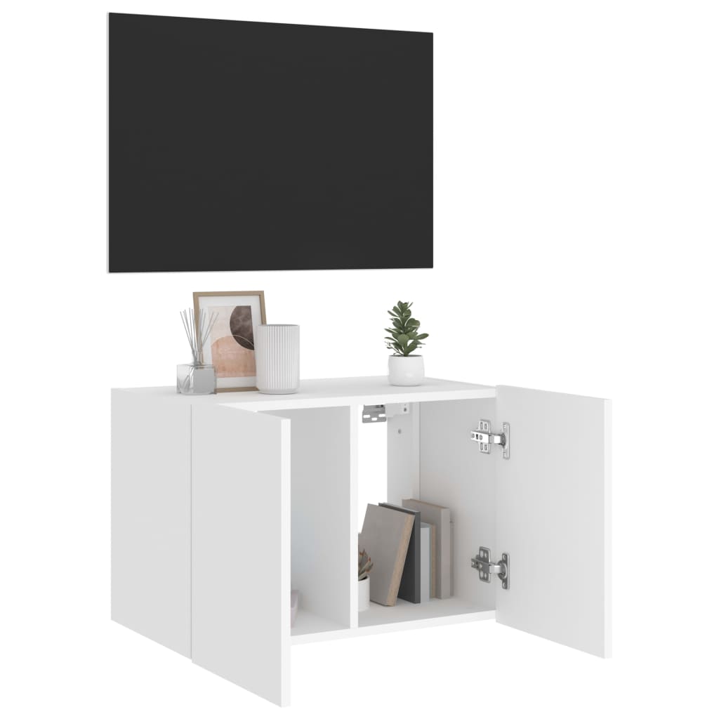 vidaXL Mueble de TV de pared con luces LED blanco 60x35x41 cm