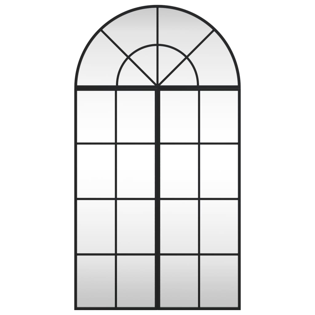 vidaXL Espejo de pared arco de hierro negro 60x110 cm