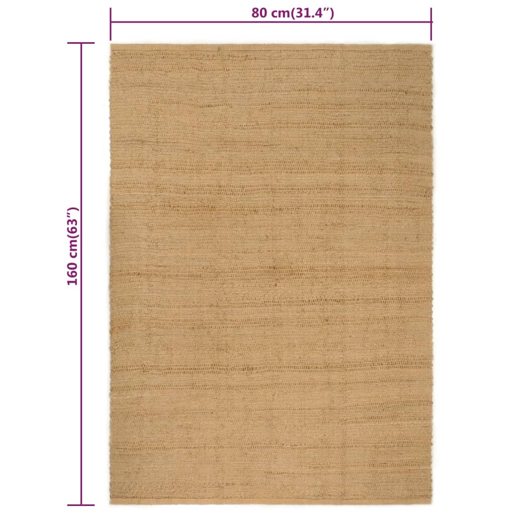 vidaXL Alfombra rectangular yute natural 80x160 cm