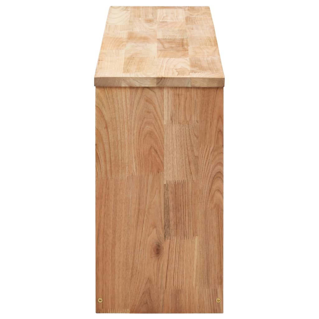 vidaXL Banco zapatero de madera maciza de nogal 94x20x38 cm