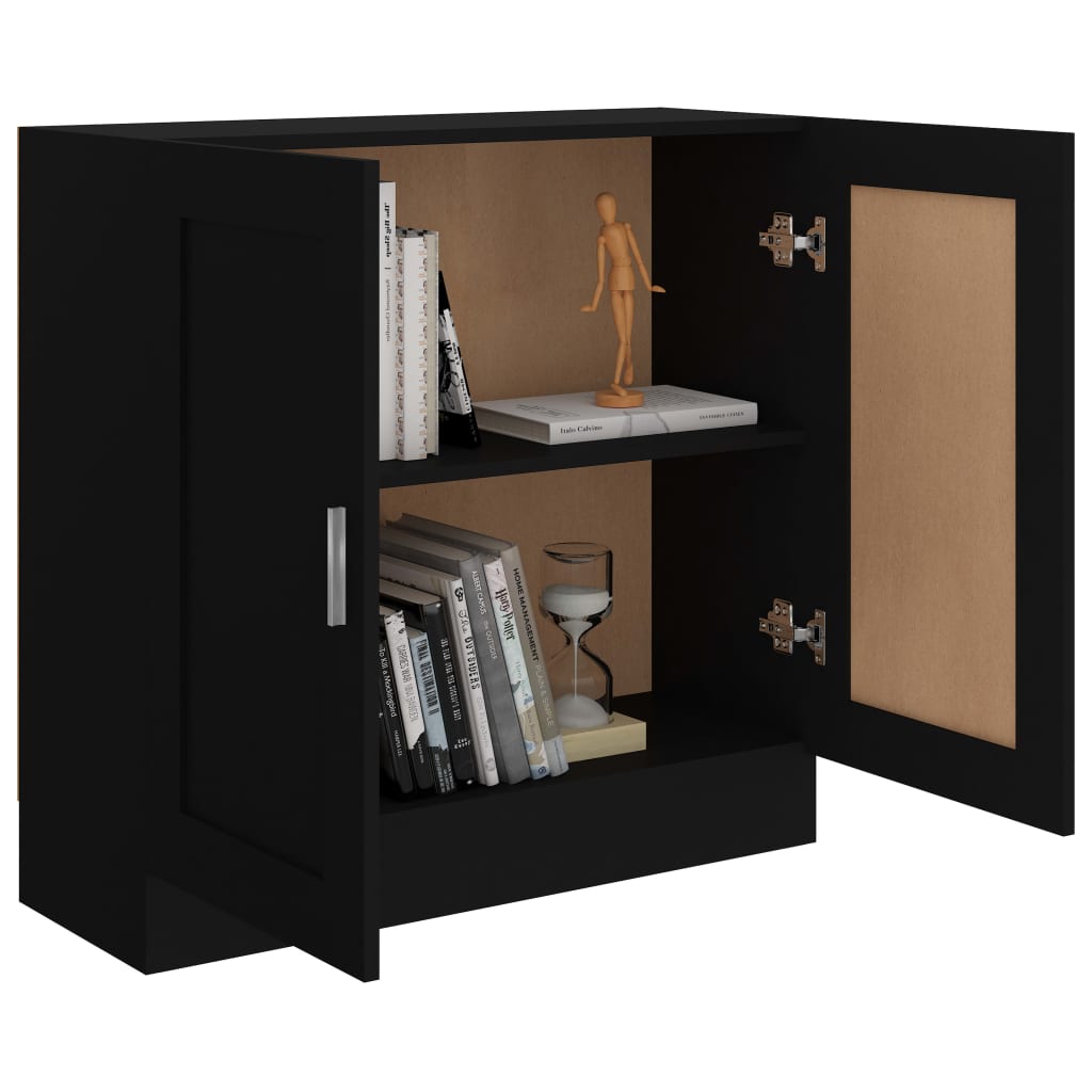 vidaXL Armario de libros madera contrachapada negro 82,5x30,5x80 cm