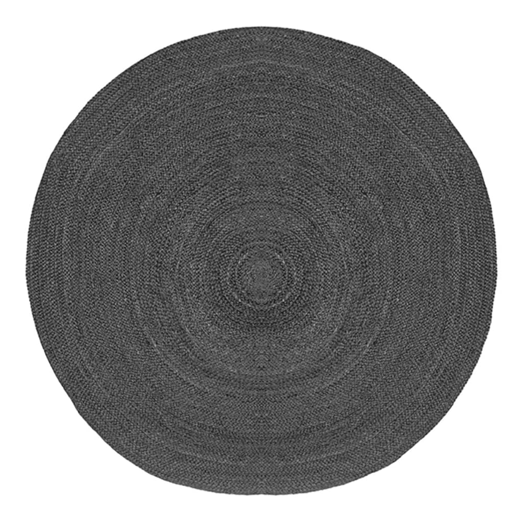 LABEL51 Alfombra Jute redonda gris antracita XL 150x150 cm