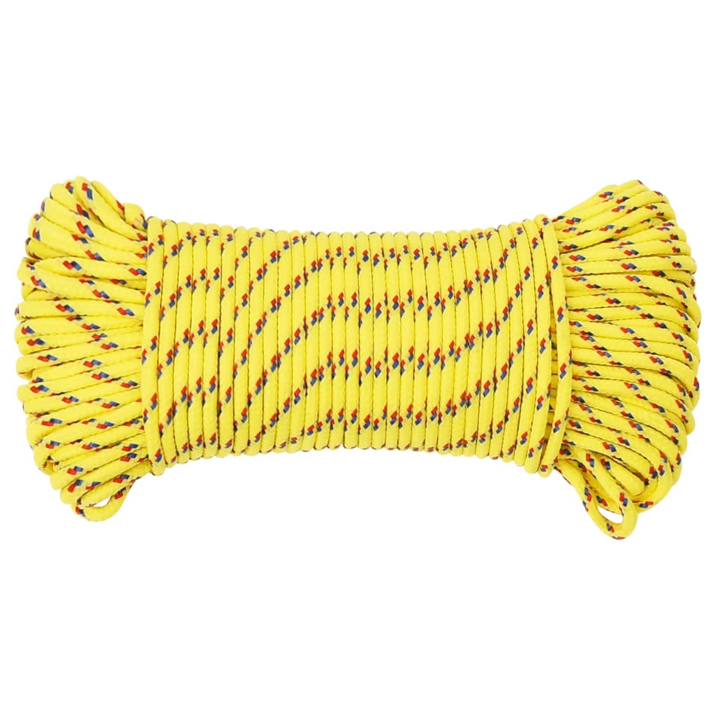 vidaXL Cuerda de barco polipropileno amarillo 5 mm 250 m