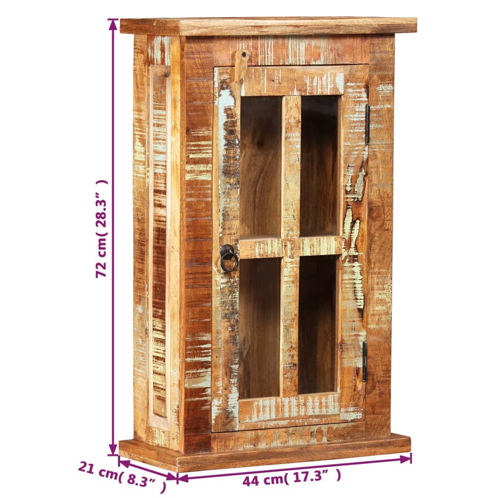 vidaXL Armario de pared de madera maciza reciclada 44x21x72 cm