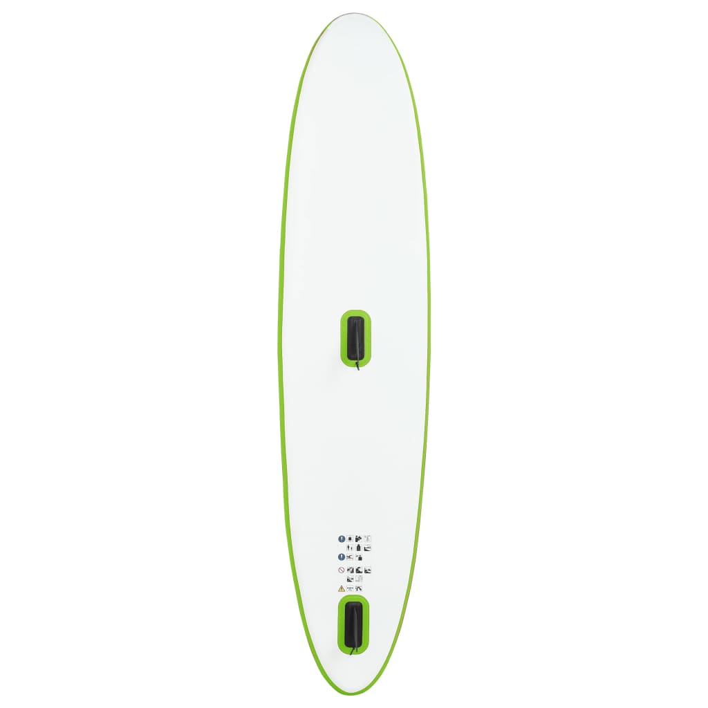 vidaXL Tabla de paddle surf inflable con vela verde y blanca