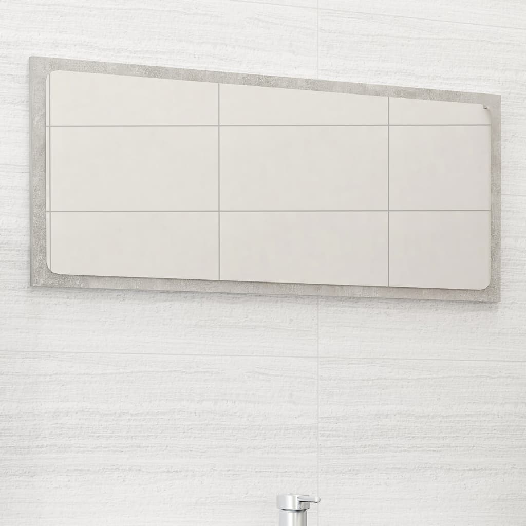 vidaXL Espejo de baño madera contrachapada gris hormigón 80x1,5x37 cm