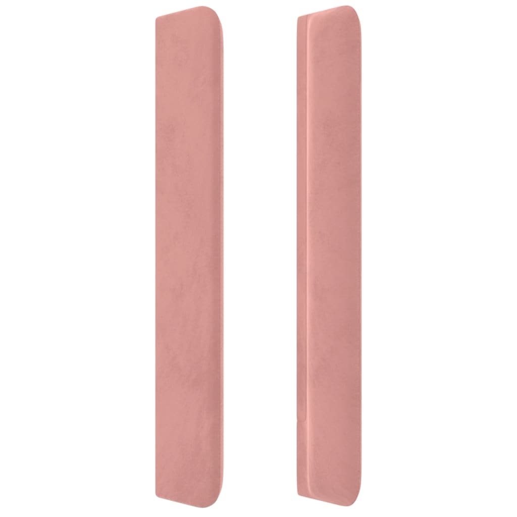 vidaXL Cabecero con orejas de terciopelo rosa 203x16x118/128 cm