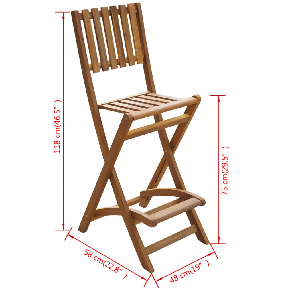 vidaXL Mesa y sillas de bar de jardín 5 pzas madera maciza de acacia