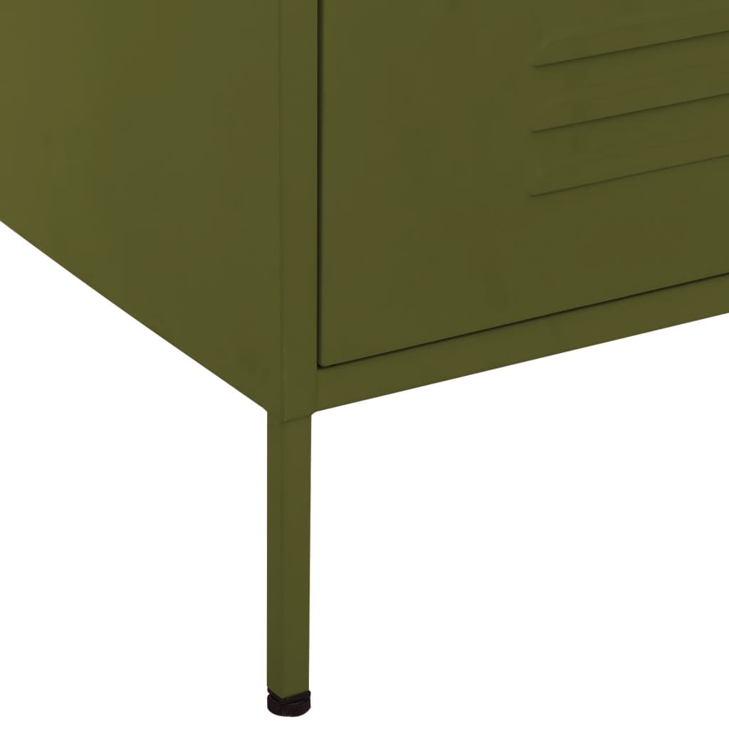 vidaXL Armario de cajones de acero verde oliva 80x35x101,5 cm