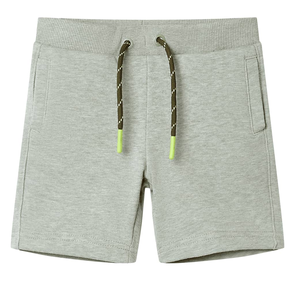 Pantalones cortos infantiles con cordón caqui claro mélange 116