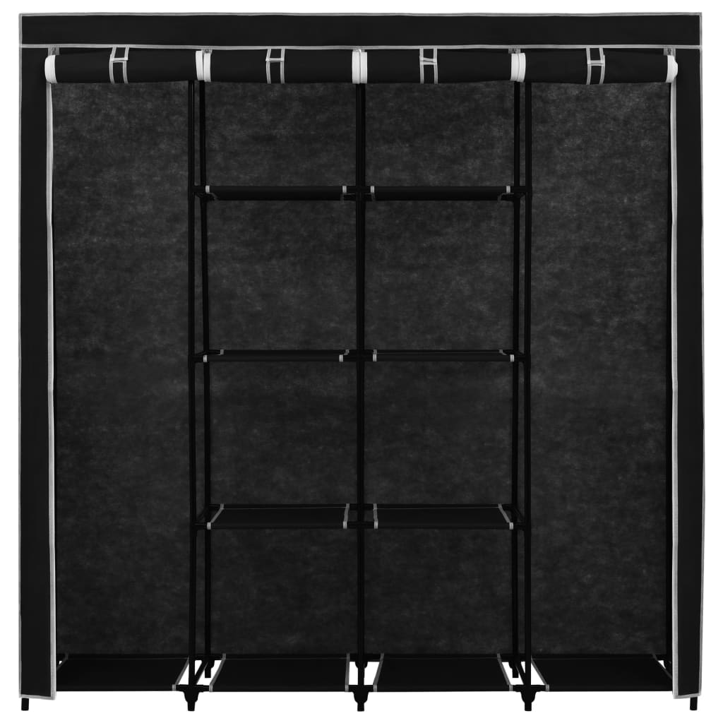 vidaXL Armario con 4 compartimentos negro 175x45x170 cm