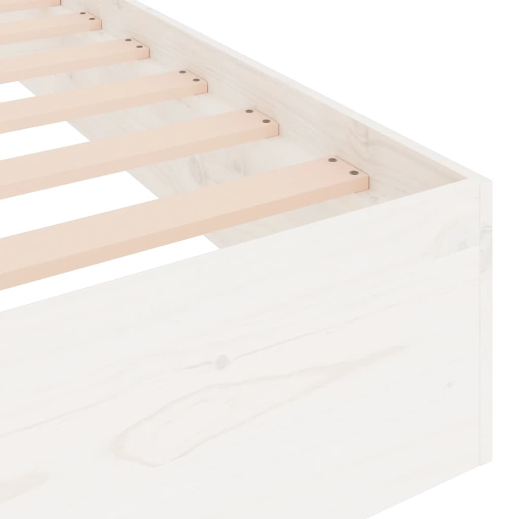 vidaXL Estructura de cama individual madera maciza blanca 75x190 cm
