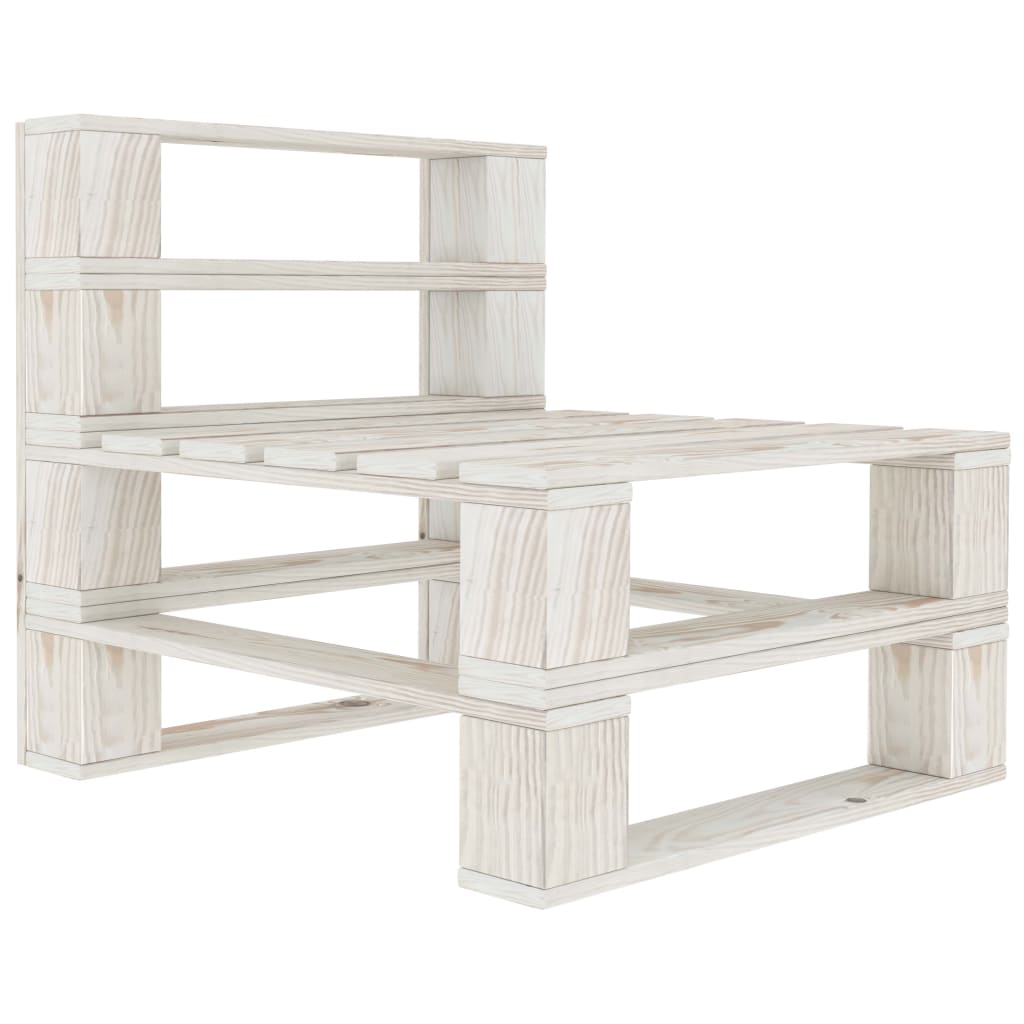 vidaXL Juego de muebles de palets para jardín 4 piezas madera blanco