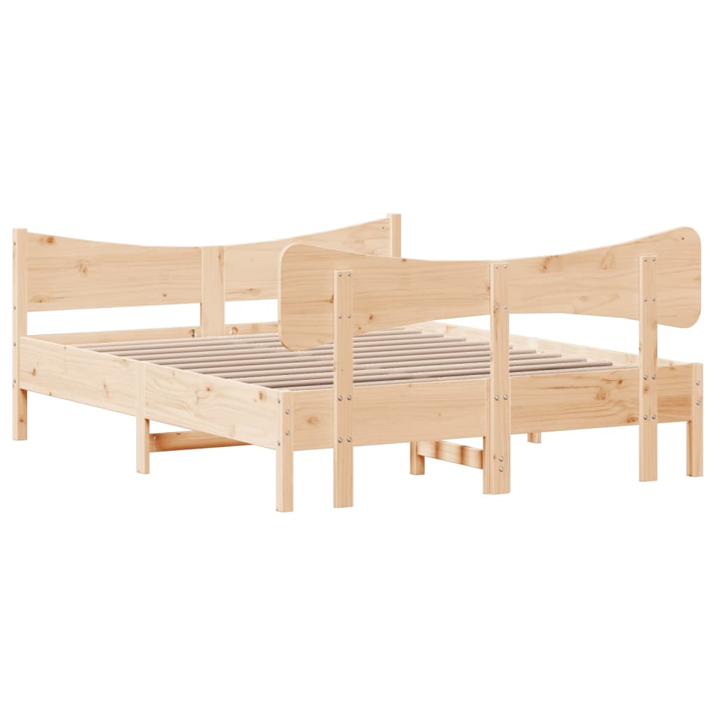 vidaXL Estructura de cama con cabecero madera maciza pino 140x200 cm