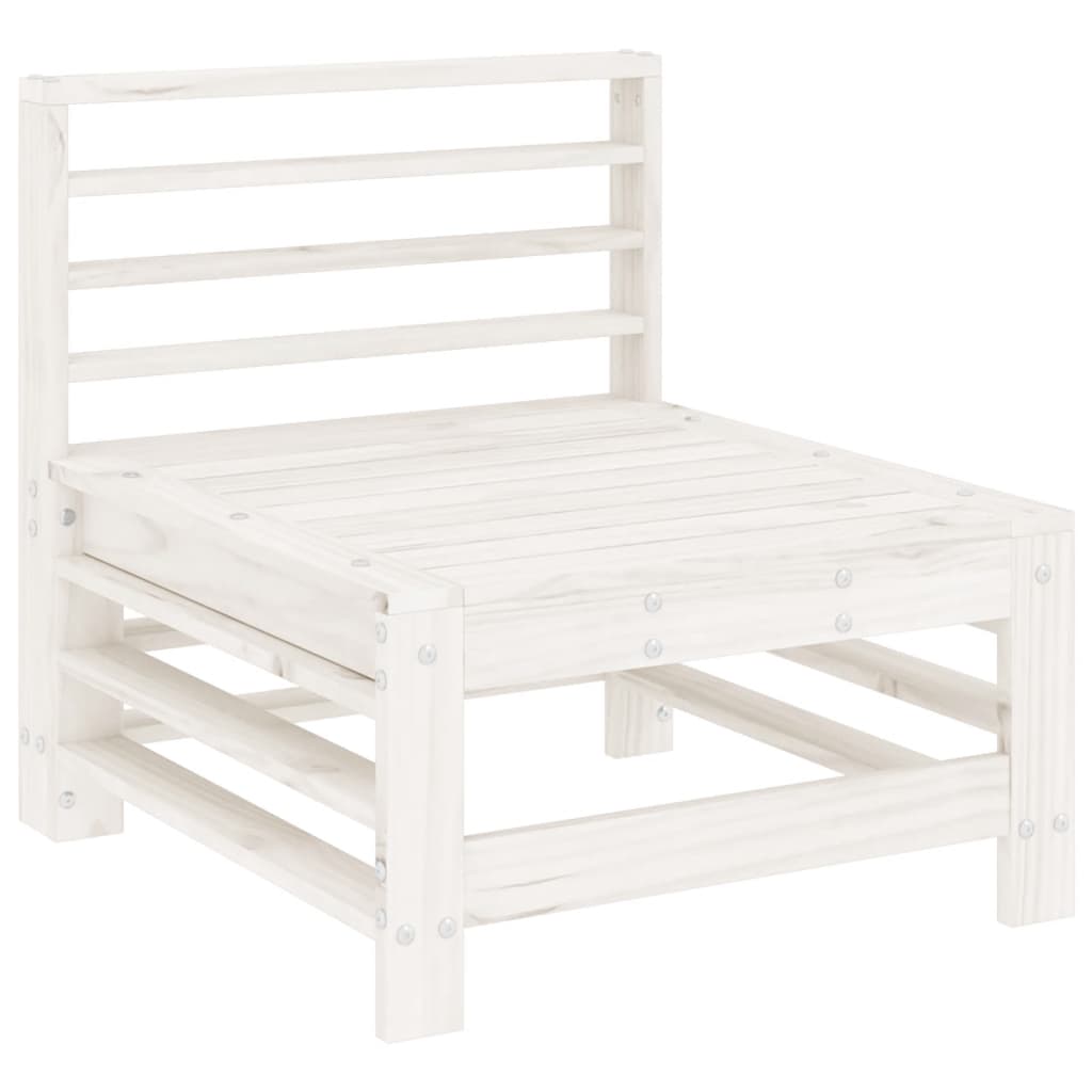 vidaXL Juego de muebles de jardín 6 piezas madera maciza pino blanco