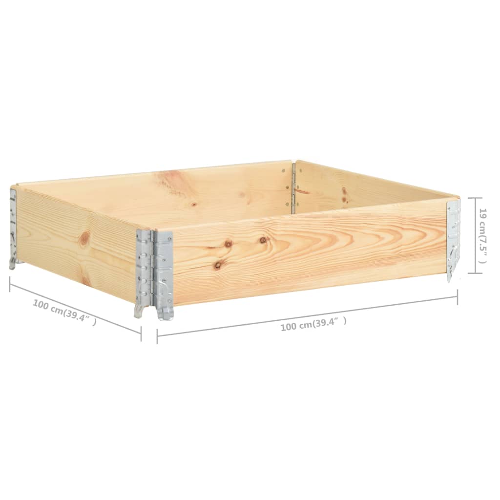 vidaXL Collar de caja de pallet madera maciza de pino 100x100 cm