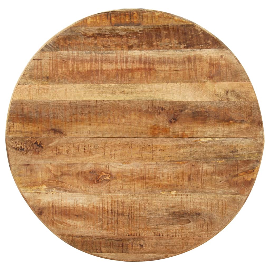 vidaXL Mesa de comedor madera de mango rugosa redonda 100x100x75 cm
