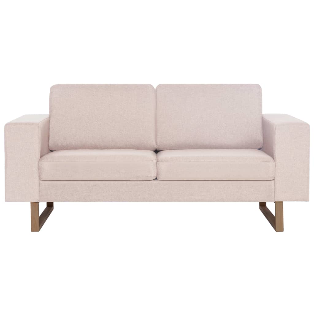 vidaXL Conjunto de sofás 2 piezas de tela color crema
