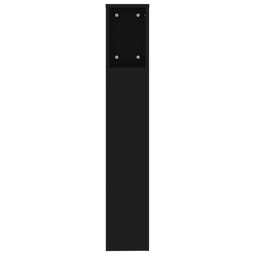 vidaXL Mueble cabecero negro 200x18,5x104,5 cm