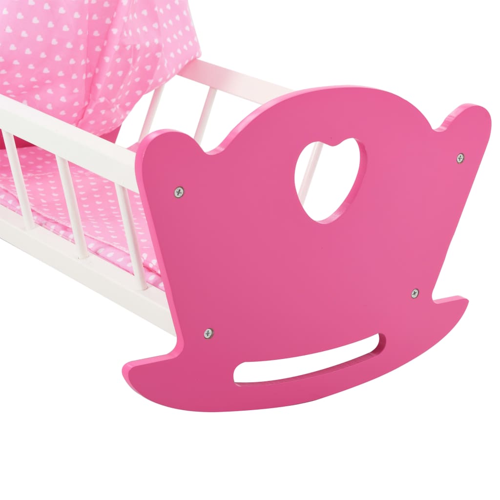 vidaXL Cama de juguete para muñecas con dosel de MDF rosa 50x34x60 cm