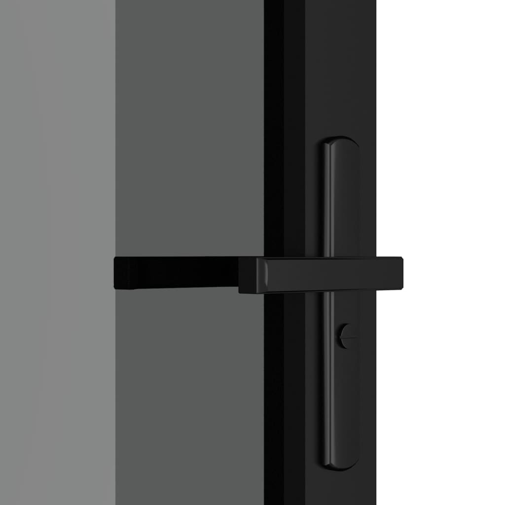 vidaXL Puerta interior vidrio EGS y aluminio negro 102,5x201,5 cm