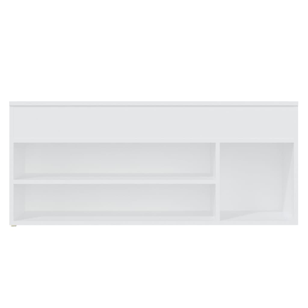 vidaXL Banco zapatero de madera contrachapada blanco 105x30x45 cm
