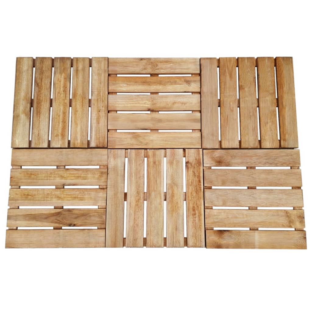 vidaXL Baldosas de porche 6 unidades madera marrón 50x50 cm
