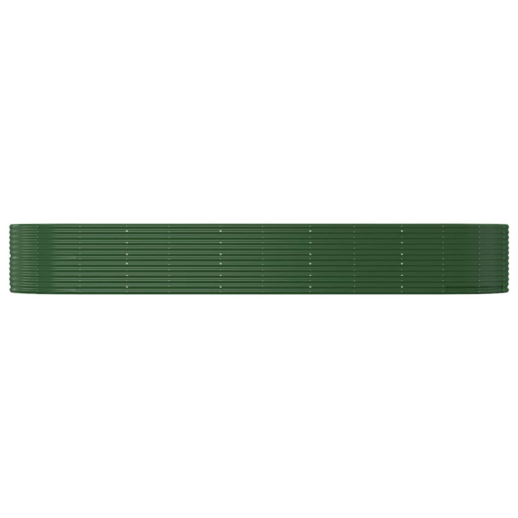 vidaXL Jardinera acero con recubrimiento en polvo verde 447x140x68 cm