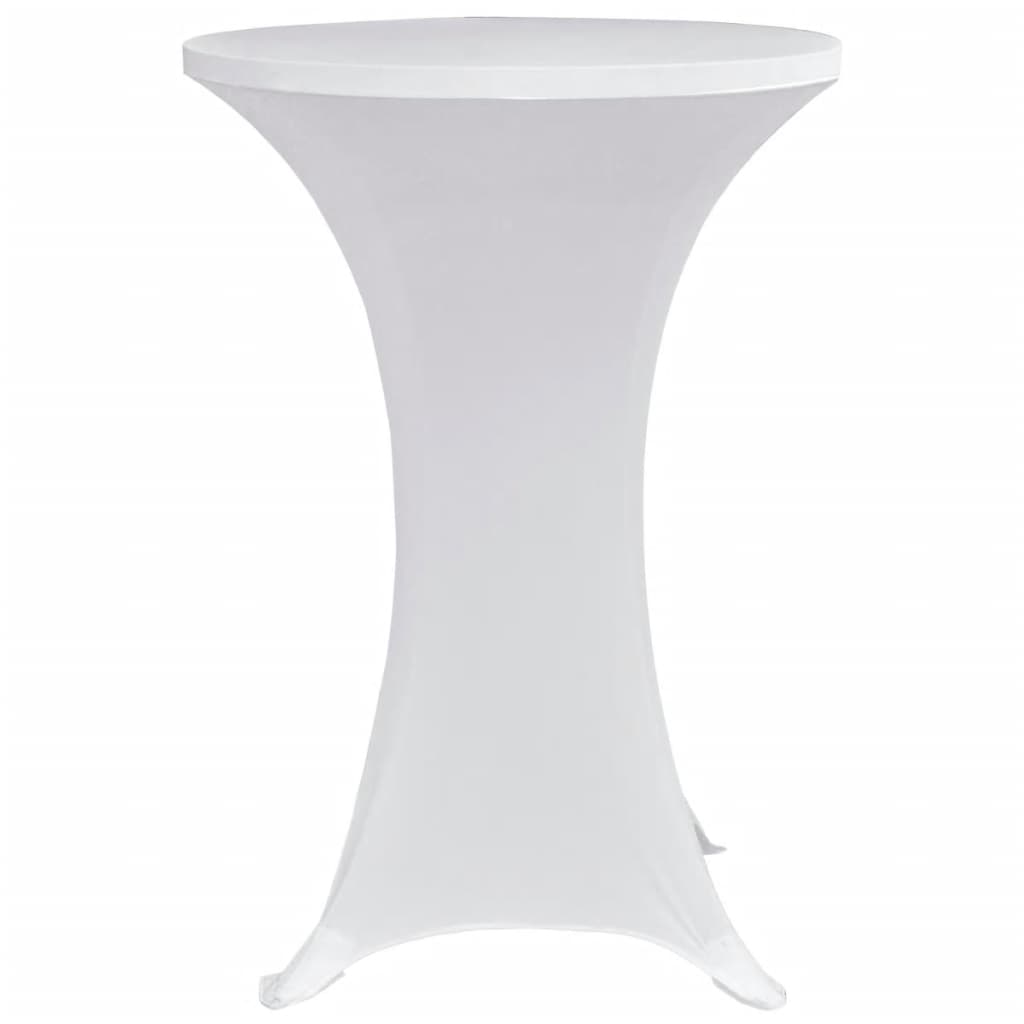 vidaXL Mantel elástico para mesa alta 4 unidades blanco Ø70 cm