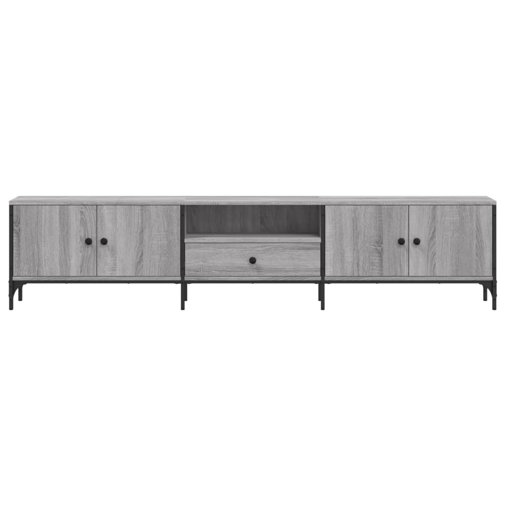 vidaXL Mueble de TV cajón madera ingeniería gris Sonoma 200x25x44 cm