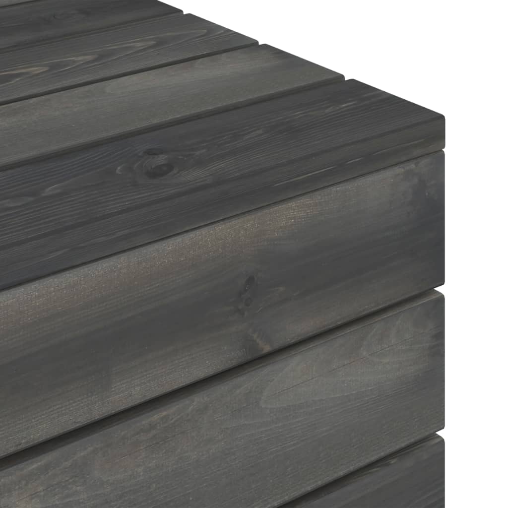 vidaXL Mesa de palés para jardín madera maciza de pino gris oscuro