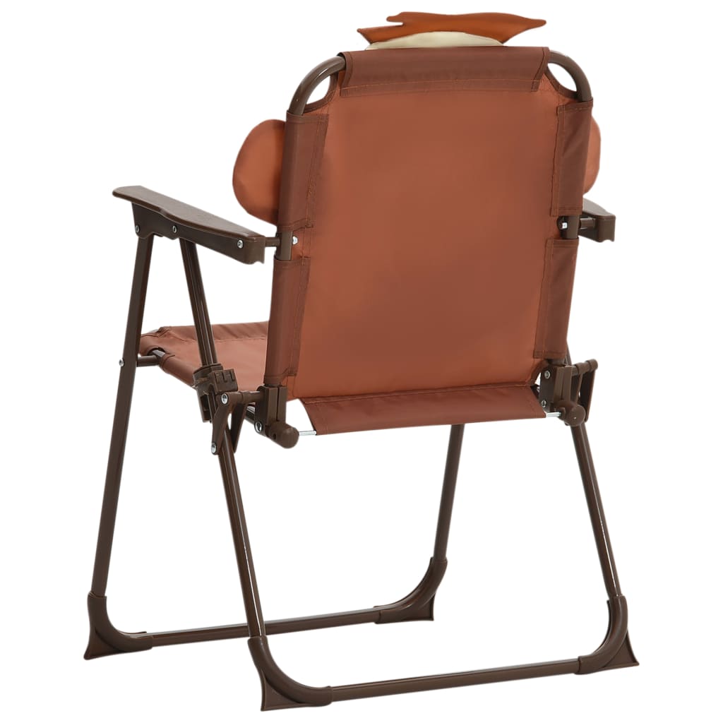 vidaXL Mesa y sillas de jardín infantil 3 piezas con sombrilla marrón
