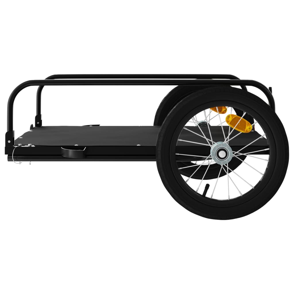 vidaXL Remolque para bicicletas hierro negro 126x63x34 cm