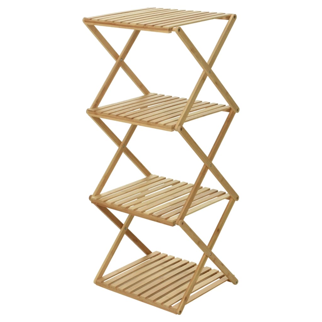 Home&Styling Estantería plegable de 4 niveles de bambú