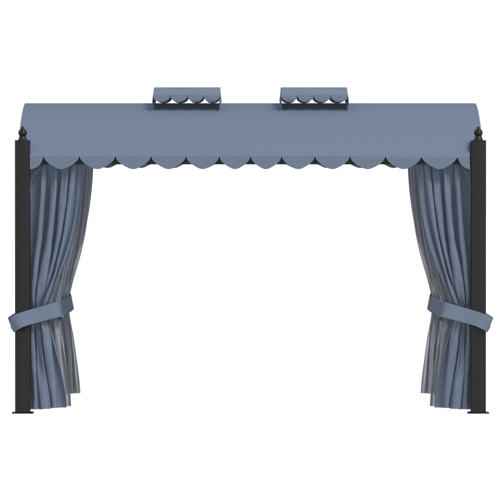 vidaXL Cenador con cortinas acero gris antracita 3x4 m