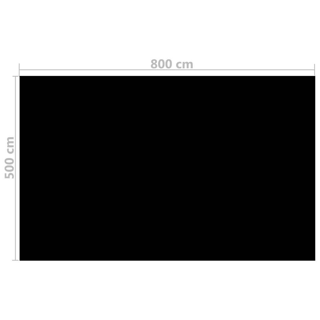 vidaXL Cubierta de piscina rectangular PE negro 800x500 cm