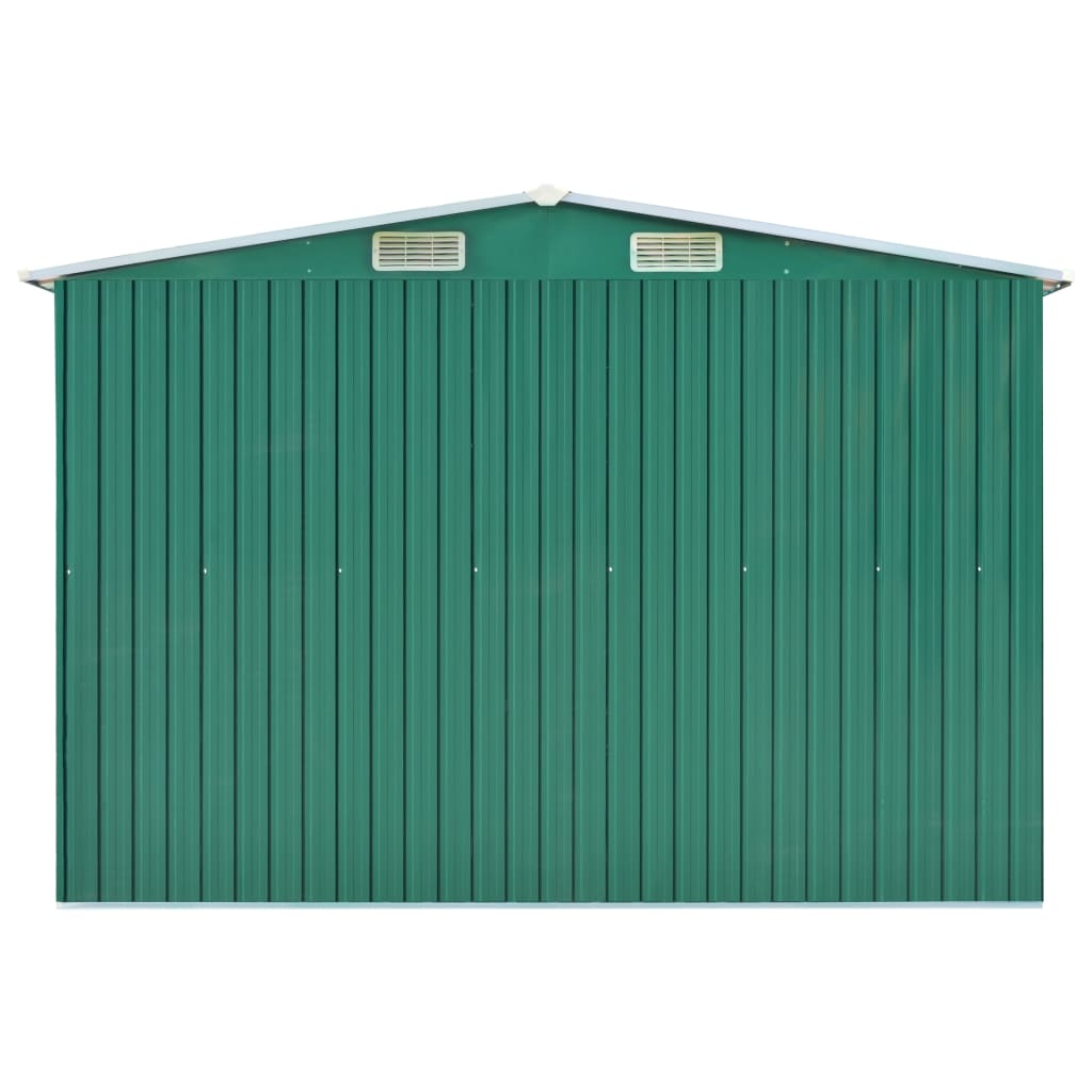 vidaXL Cobertizo de jardín acero galvanizado verde 257x779x181 cm