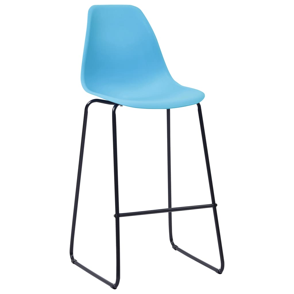 vidaXL Juego de mesa alta y taburetes 3 piezas plástico azul