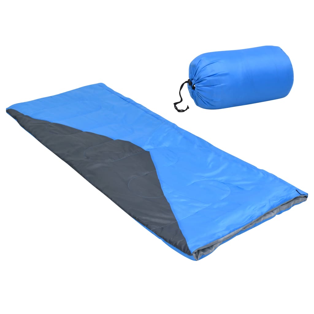vidaXL Sacos de dormir de sobre ligero 2 piezas azul 1100 g 10°C
