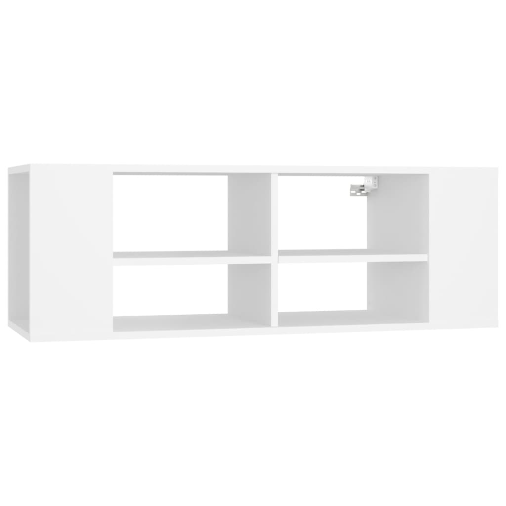 vidaXL Mueble de pared para TV madera contrachapada blanco 102x35x35cm