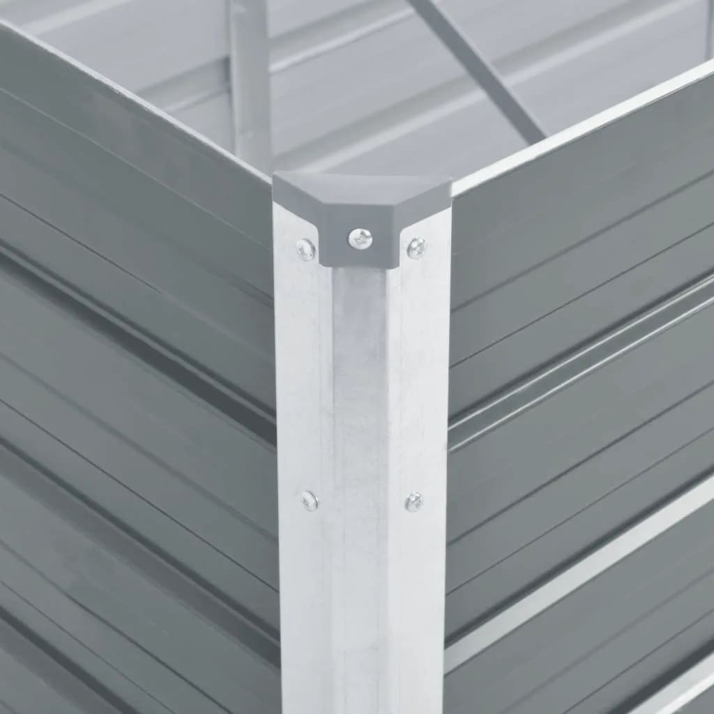 vidaXL Arriate de jardín de acero galvanizado gris 240x80x45 cm