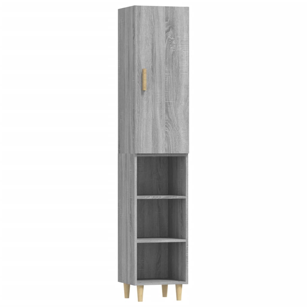 vidaXL Aparador de madera contrachapada gris Sonoma 34,5x34x180 cm
