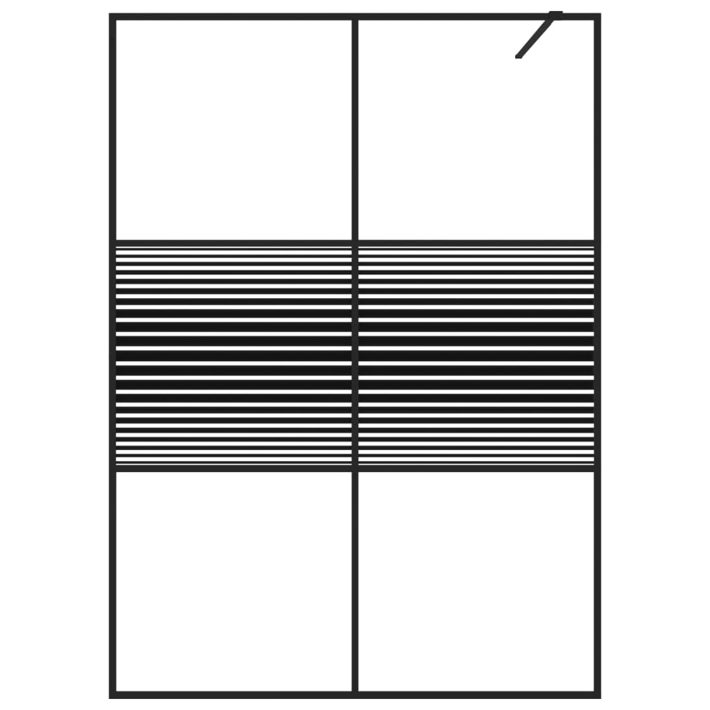 vidaXL Mampara de ducha vidrio ESG transparente negro 140x195 cm