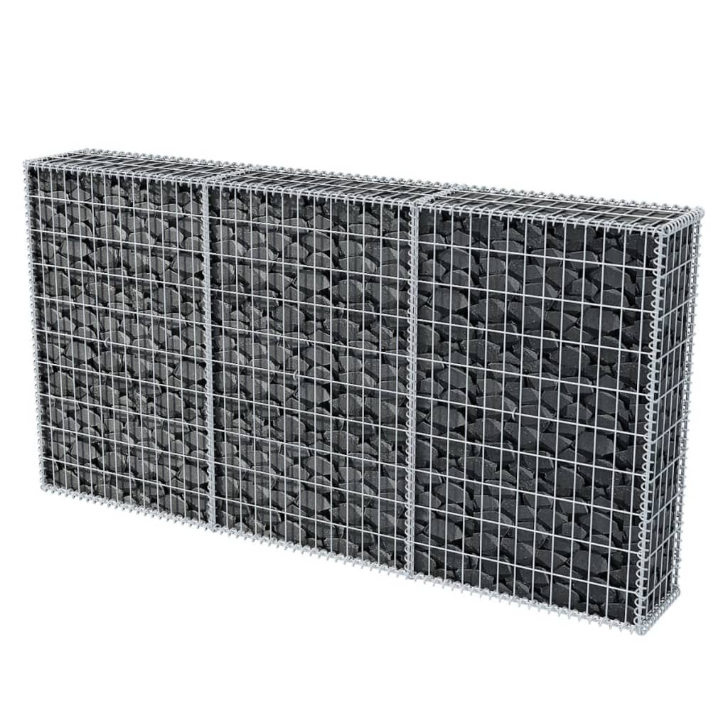 vidaXL Cesta de muro de gaviones acero galvanizado 200x30x100 cm