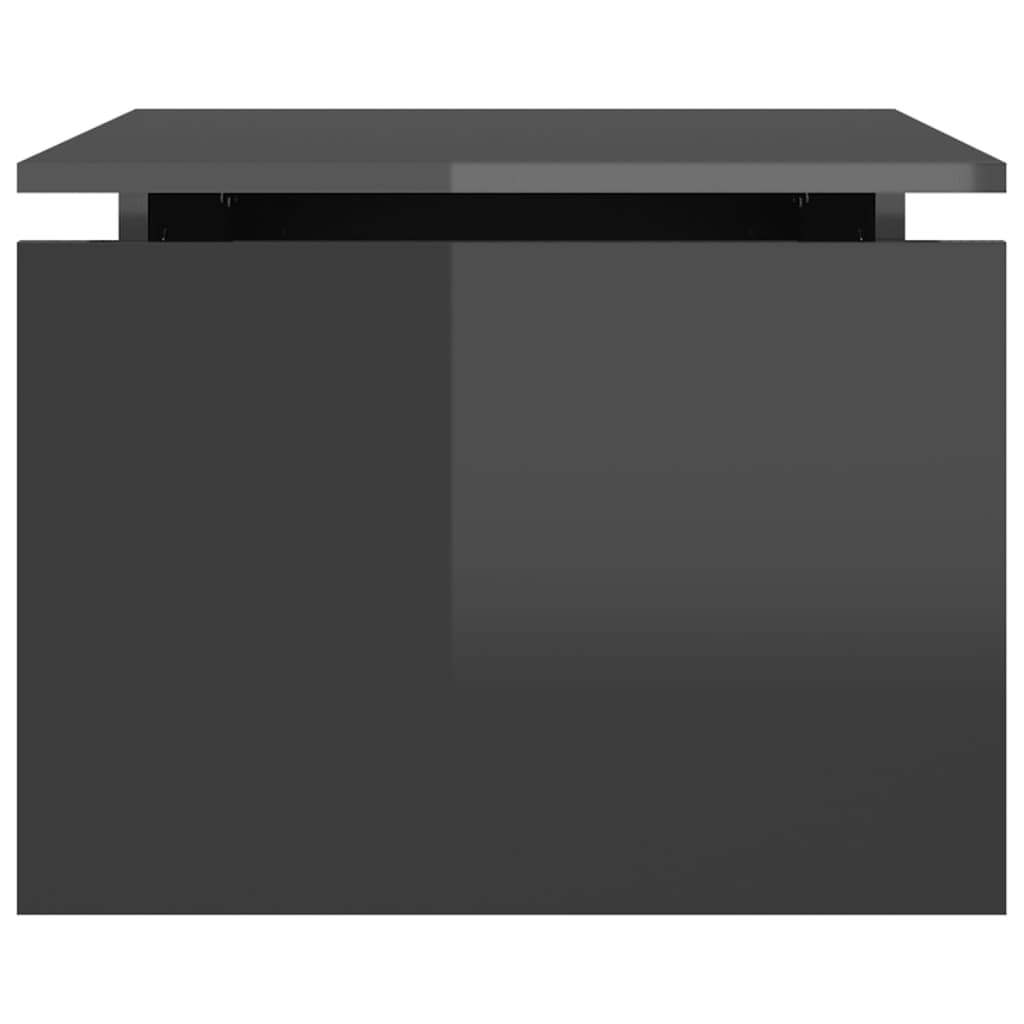 vidaXL Mesa de centro madera contrachapada gris brillante 68x50x38 cm