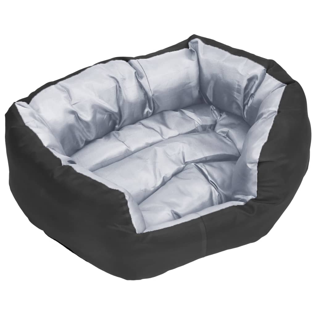 vidaXL Cojín para perro reversible y lavable gris y negro 65x50x20 cm