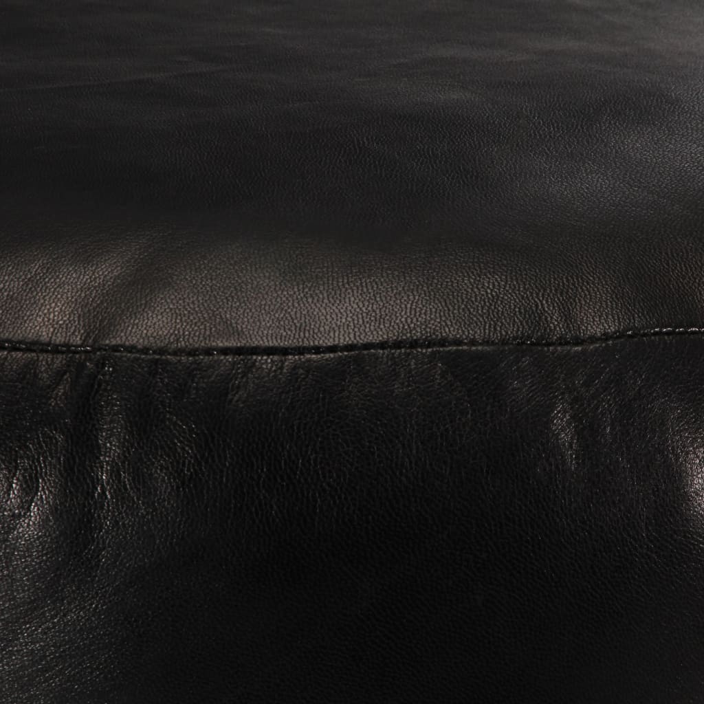 vidaXL Puf negro 60x30 cm cuero auténtico de cabra