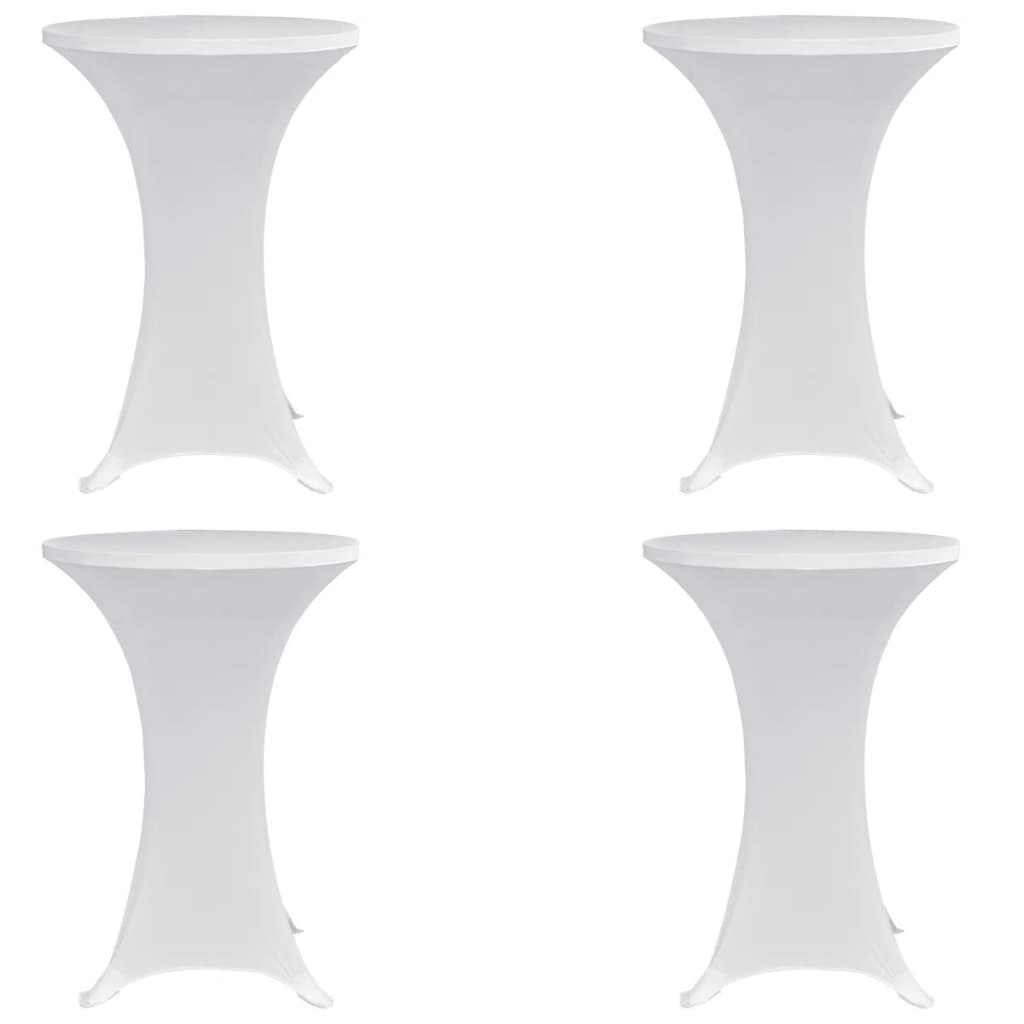 vidaXL Mantel elástico para mesa alta 4 unidades blanco Ø70 cm