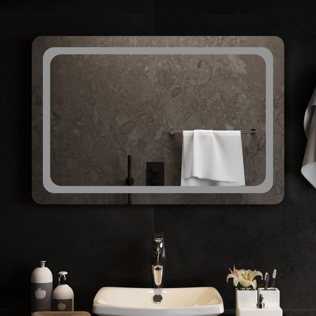 vidaXL Espejo de baño con LED 90x60 cm